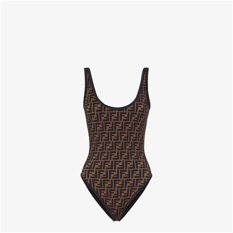 fendi bathing suits|fendi brown lycra swimsuit.